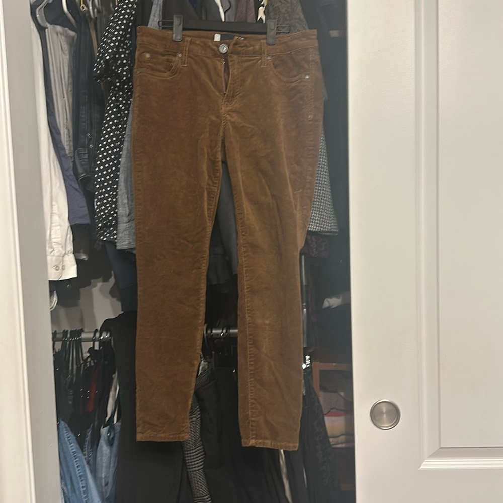 Kut From The Cloth cognac Diana Ab Fab skinny cords, size 8 petite